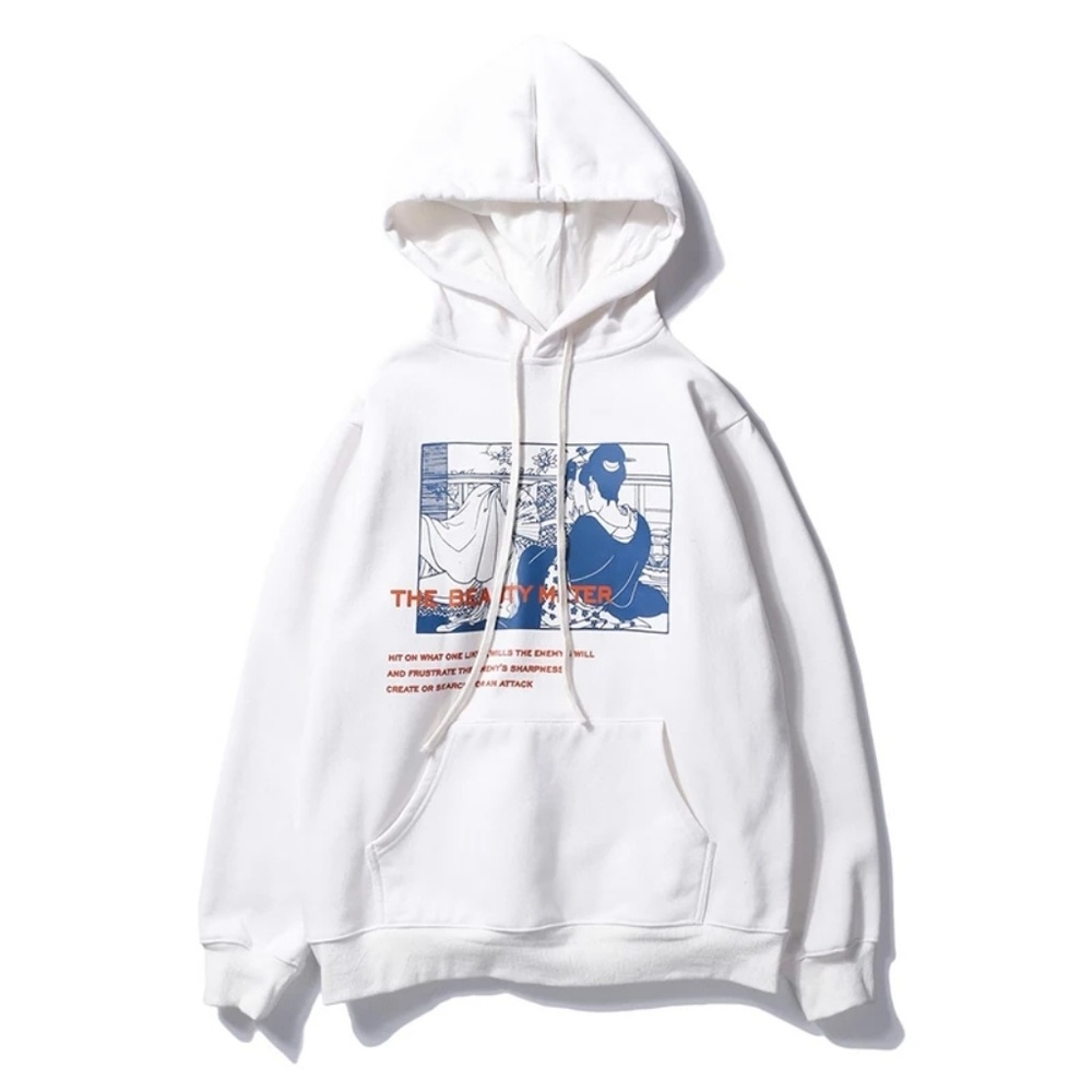Hoodie with Japanese animi print